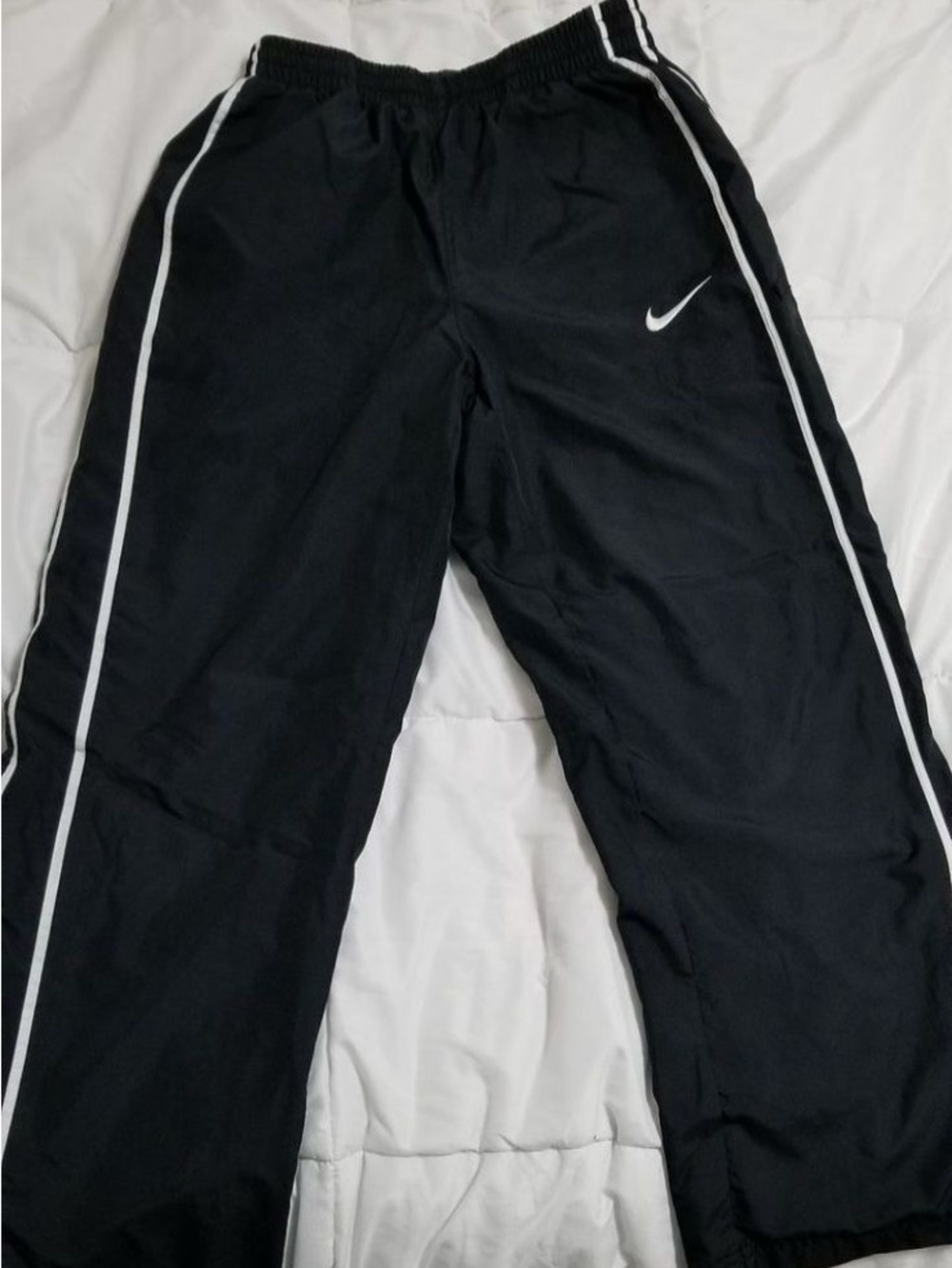 Nike Black Track Pants with White Side Piping